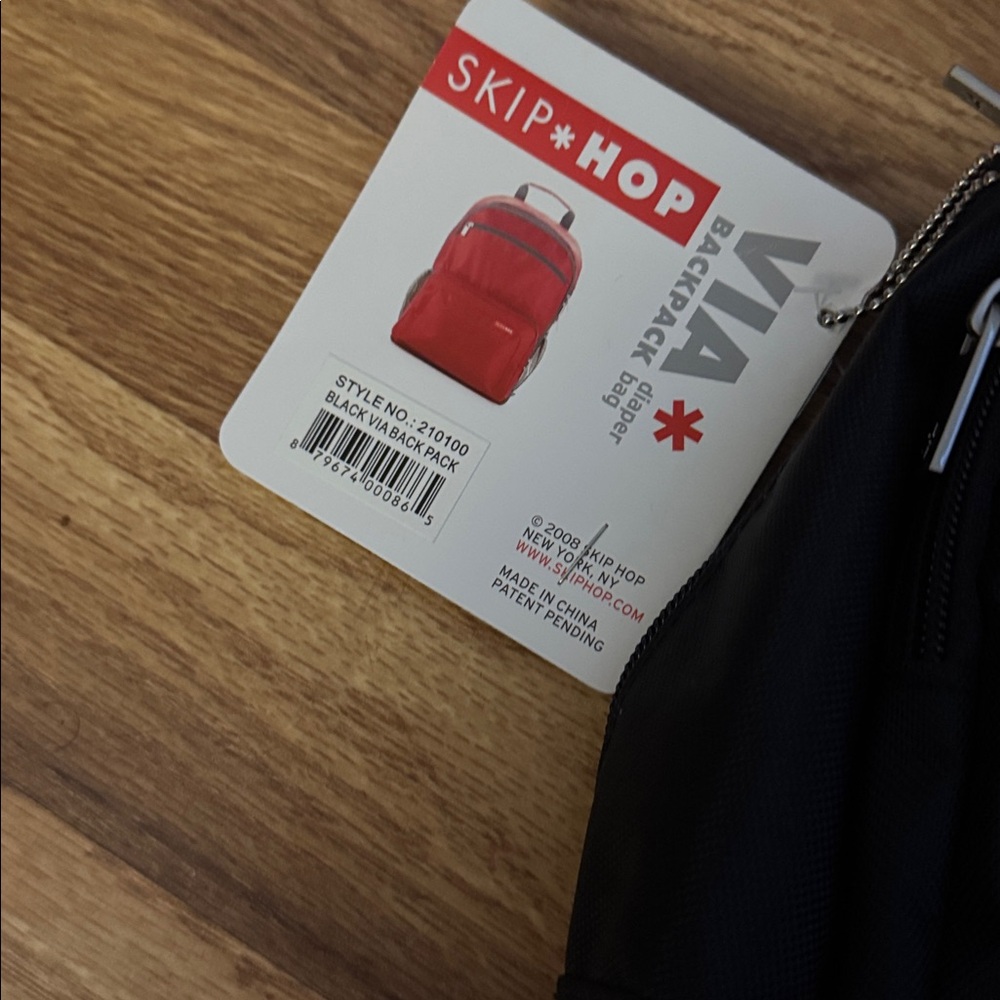 Skip Hop Jet Black  via  diaper Backpack NWT - Picture 7 of 13